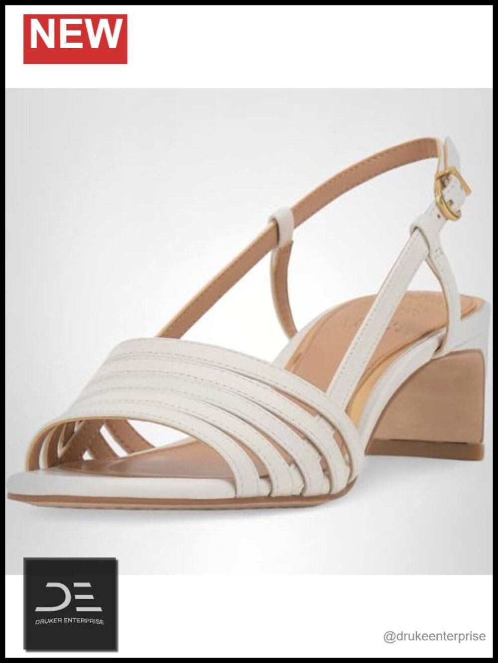 Leather Kitten Heel Sandals Strappy Adjustable Slingback Dress Shoes